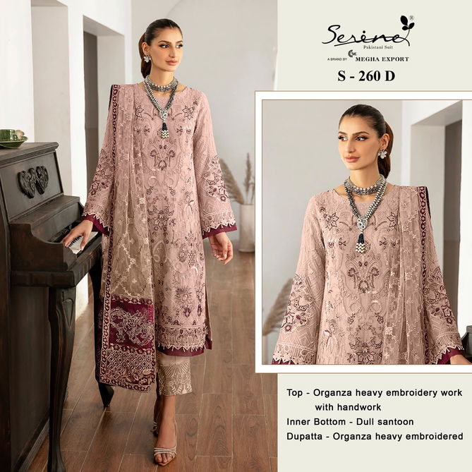 Serine By S 260 A To D Organza Embroidery Pakistani Suits Wholesale Price In Surat